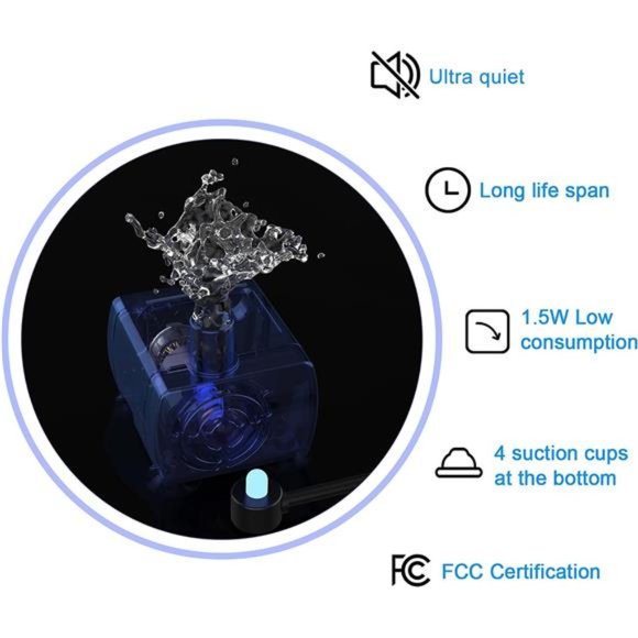 Cat Fountain Stainless Steel, 84oz/2.5L Automatic Pet Fountain with Water Level - Picture 3 of 6